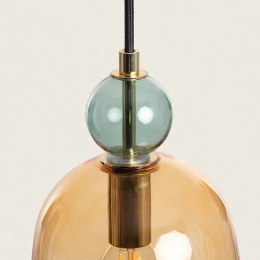 FENZARO hanglamp amber in een woonkamer