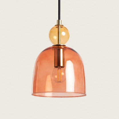 FENZARO hanglamp in rood glas, vooraanzicht