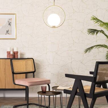 KESTAVO hanglamp goud, detail van het metalen frame