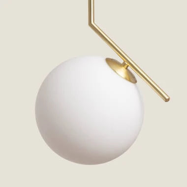 KRUMAVO hanglamp goud, detail van de glazen kap