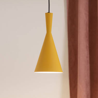 Hanglamp Conaro geel in een interieur