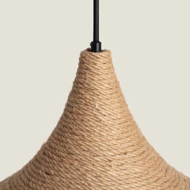 Detail van de naturel kap van de BREGANO hanglamp