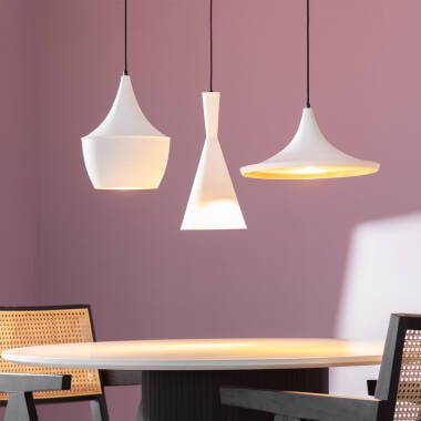 BREGANO hanglamp in wit met plafondkap