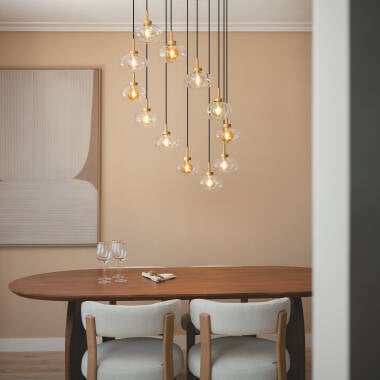 Hanglamp Grantavo detail van een glazen lichtpunt