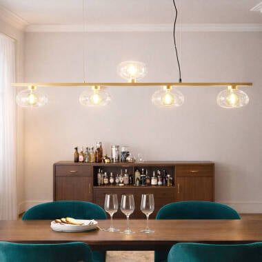 Hanglamp Sablano boven een eettafel