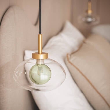 Hanglamp Sferano groen in een interieur