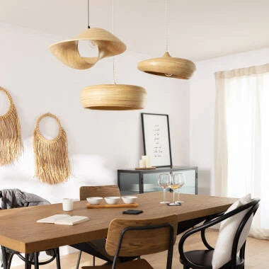 TELMIVO hanglamp in licht hout, afbeelding 2