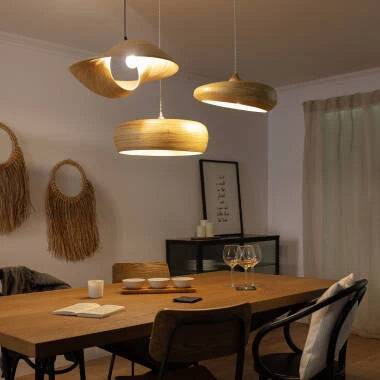 TELMIVO hanglamp in licht hout, afbeelding 3