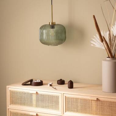 Hanglamp Gelnavo in groen, detail 3
