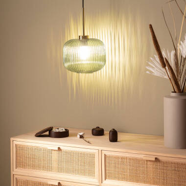 Hanglamp Gelnavo in groen, detail 1