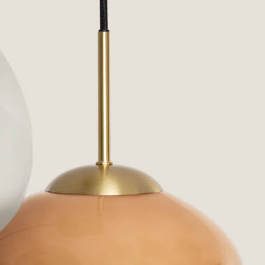 Hanglamp Ludrano in beige in een interieur