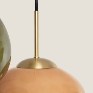 Hanglamp Ludrano in groen in een interieur