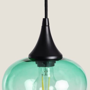 Hanglamp Plendivo detail van het groene glas