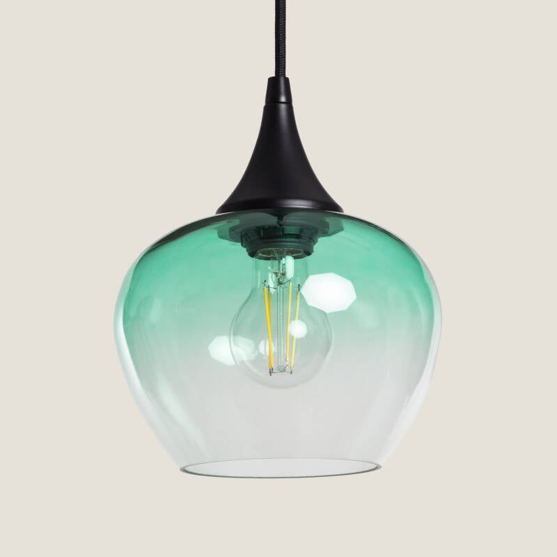 Hanglamp Plendivo van groen glas