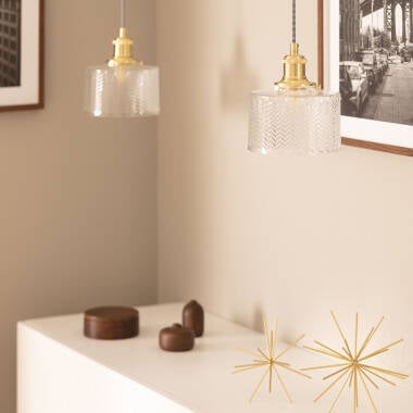 Hanglamp Pilvaro detail van het zigzagreliëf in het glas