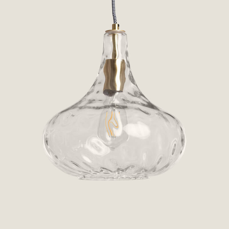 Hanglamp Krestano met druppelvormige glazen kap