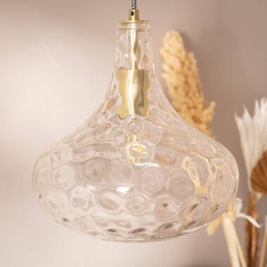 Hanglamp Krestano detail van het reliëf in het glas