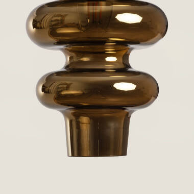 Hanglamp Novrano in goud met textielkabel