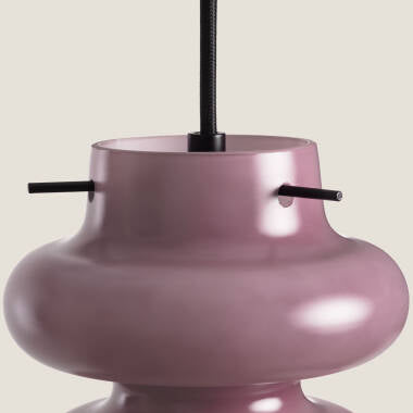 Hanglamp Novrano in lila detail van het glas