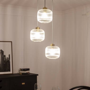 Hanglamp Ventaro detail van een glazen kap