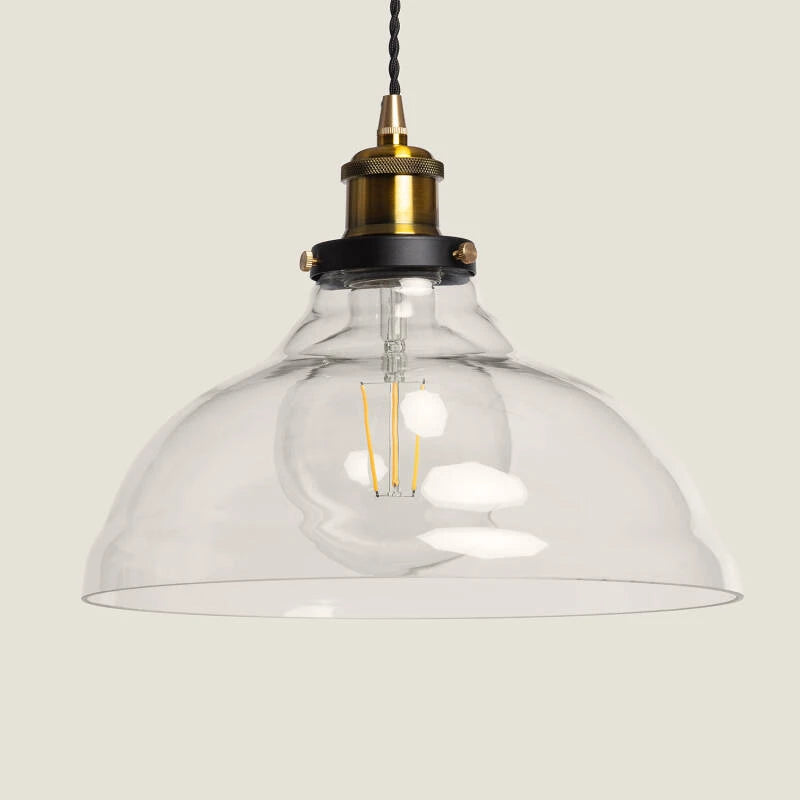 ALCARO hanglamp van ijzer en glas in brons