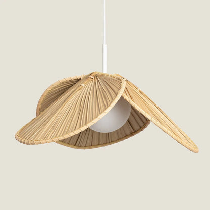 CLUNDAVO brede hanglamp van natuurlijke vezels in naturel