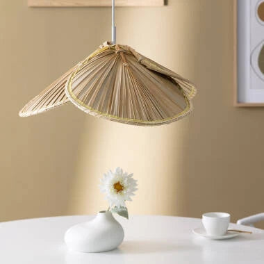 Detail van de gevlochten vezels van de CLUNDAVO hanglamp