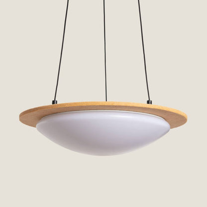 Hanglamp Belmano met brede kap van camelkleurig vilt