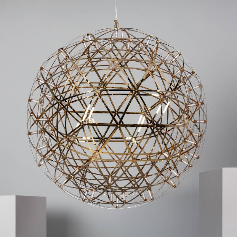 Hanglamp Ferrano rond aluminium armatuur in goudkleur