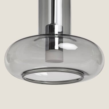 Hanglamp Cordano in grijs met mat zwarte kabel