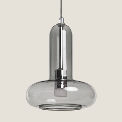 Hanglamp Cordano in grijs met rond glazen volume