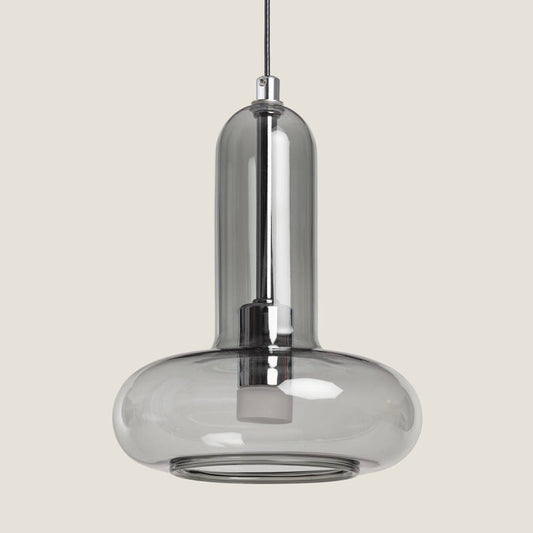 Hanglamp Cordano in grijs met rond glazen volume