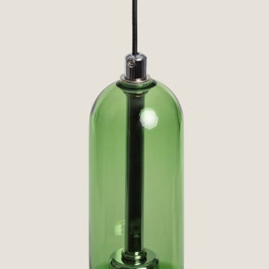 Hanglamp Cordano in groen detail van het glas