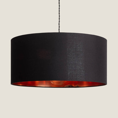 ERBANIVO hanglamp met linnen kap in zwart