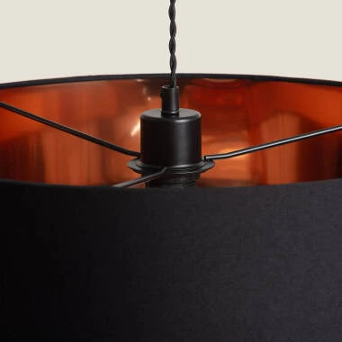 ERBANIVO hanglamp in zwart met brandende lichtbron