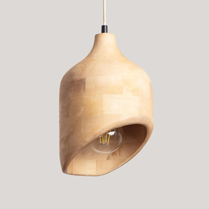 PRELVARO hanglamp van mangohout in natuurlijke kleur