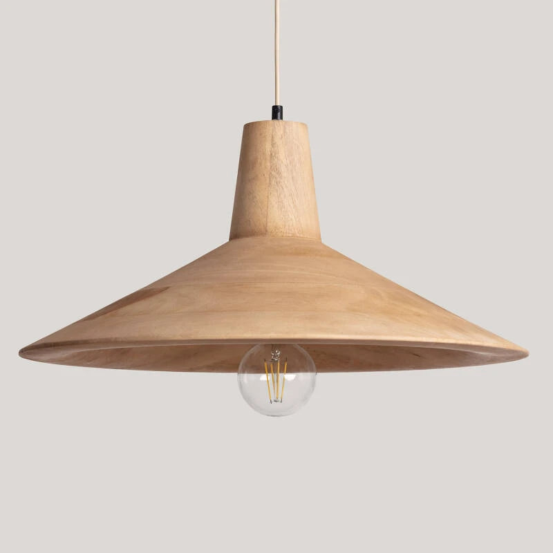 QUIMARO brede hanglamp van mangohout