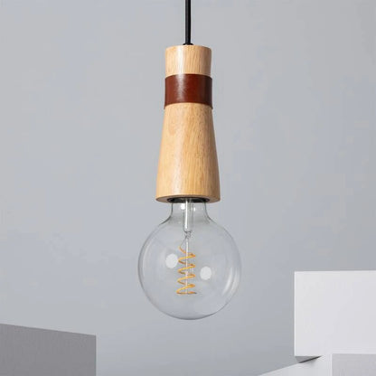 EFTARO hanglamp met houten kap in naturel