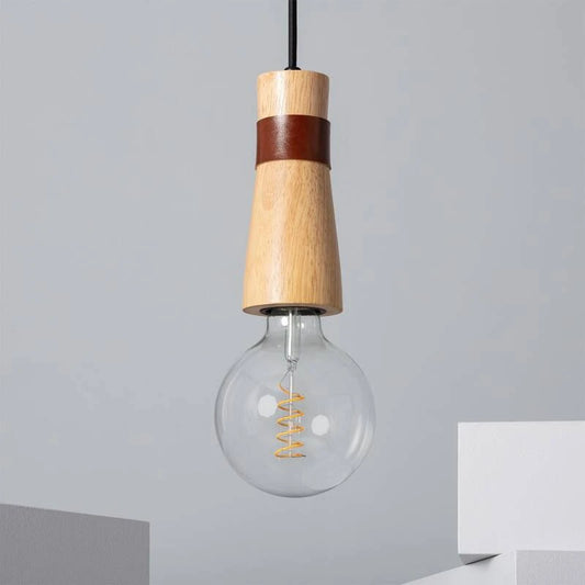 EFTARO hanglamp met houten kap in naturel