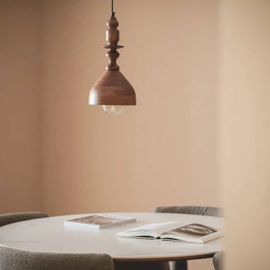 QUELVIVO hanglamp, donkerbruin