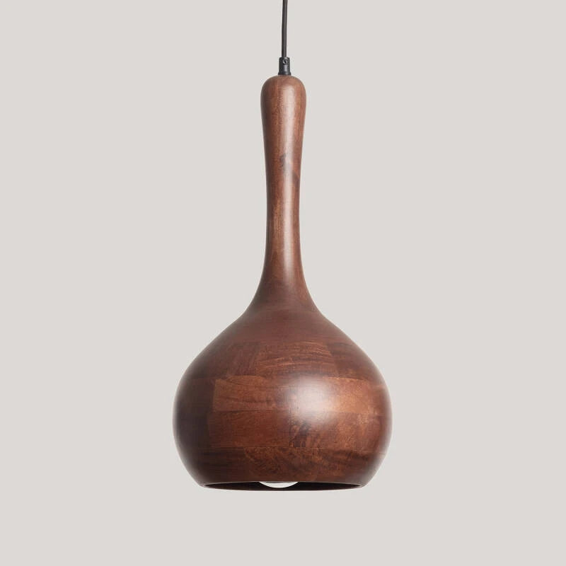 STENARO langwerpige hanglamp van bruin mangohout