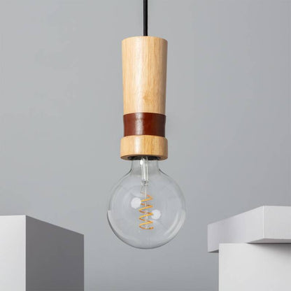 GORLIVO kleine hanglamp van hout in naturel