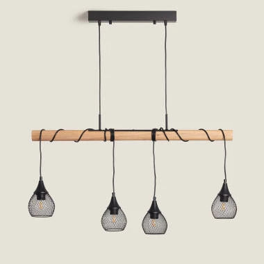 COLDIVO hanglamp in zwart met vier lampen