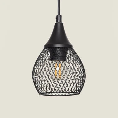 COLDIVO hanglamp in zwart boven een eettafel
