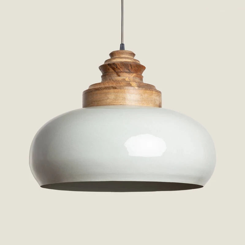VESTARO grijze hanglamp van hout en metaal