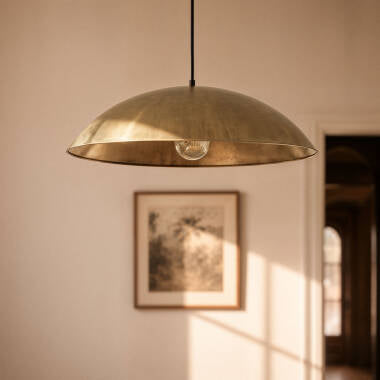 Hanglamp Holbaro, brede metalen kap