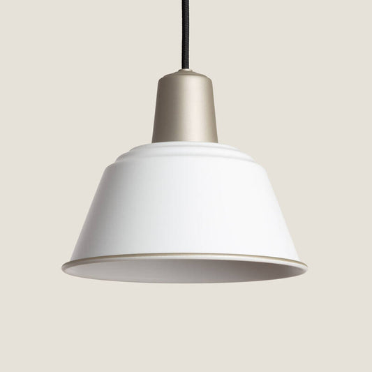 Hanglamp Nerbaro in wit metaal met conische kap