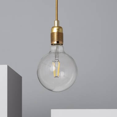 HESTRAVO hanglamp in goud van opzij gezien
