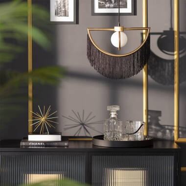Hanglamp Vorsaro in zwart, detail 2
