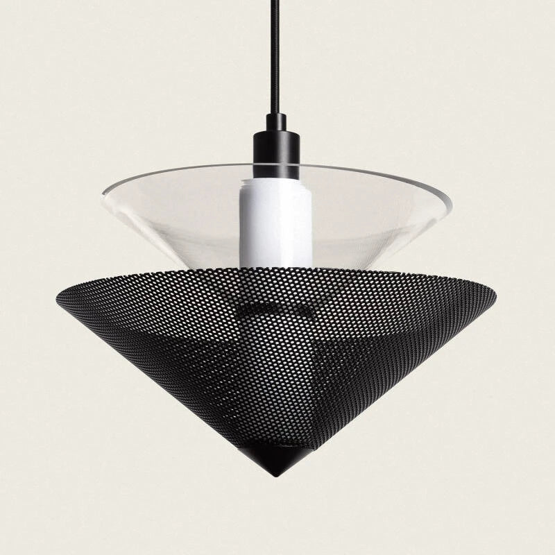 KRAVARO zwarte hanglamp van ijzer en glas